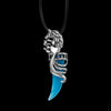 Image of Wolf Tribal Men's Stainless Steel Necklace Pendant 19" Leather Chain