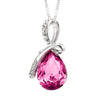 Image of Eternal Love Teardrop Swarovski Elements Pendant Necklace - Rose Pink