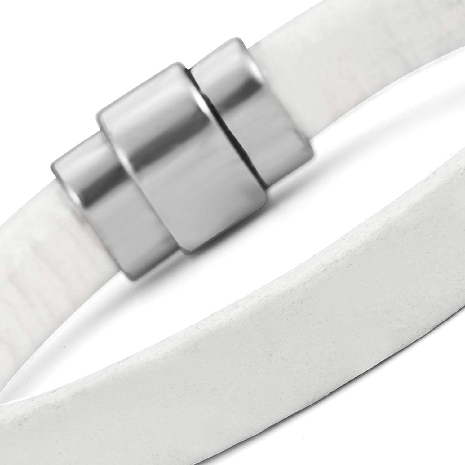 Classic Genuine Leather Cuff Bracelets Stainless Steel Clasp 8.6"