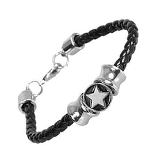 Urban Jewelry Shooting Stars Unisex Leather Bracelet for Men and Women
