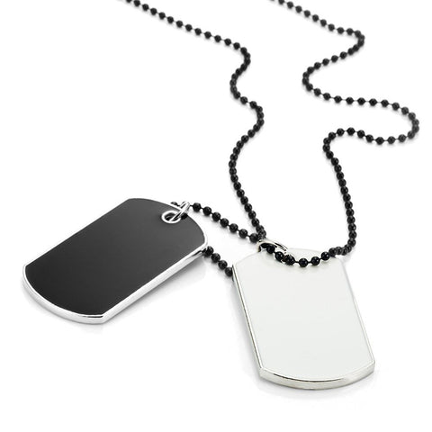 Army Style 2pcs Dog Tag Pendant Mens Necklace Chain (with Branded Gift Box)