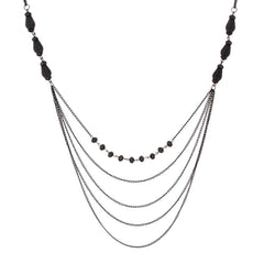 Sparkling Women Black Beaded Necklace By Urban Jewelry (Long Necklace - 34-41")