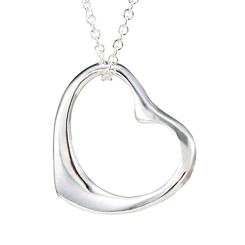 Elegant Open Heart Pendant Necklace Including 19 Inch Chain Stainless Steel (with Branded Gift Box)