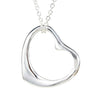 Image of Elegant Open Heart Pendant Necklace Including 19 Inch Chain Stainless Steel (with Branded Gift Box)