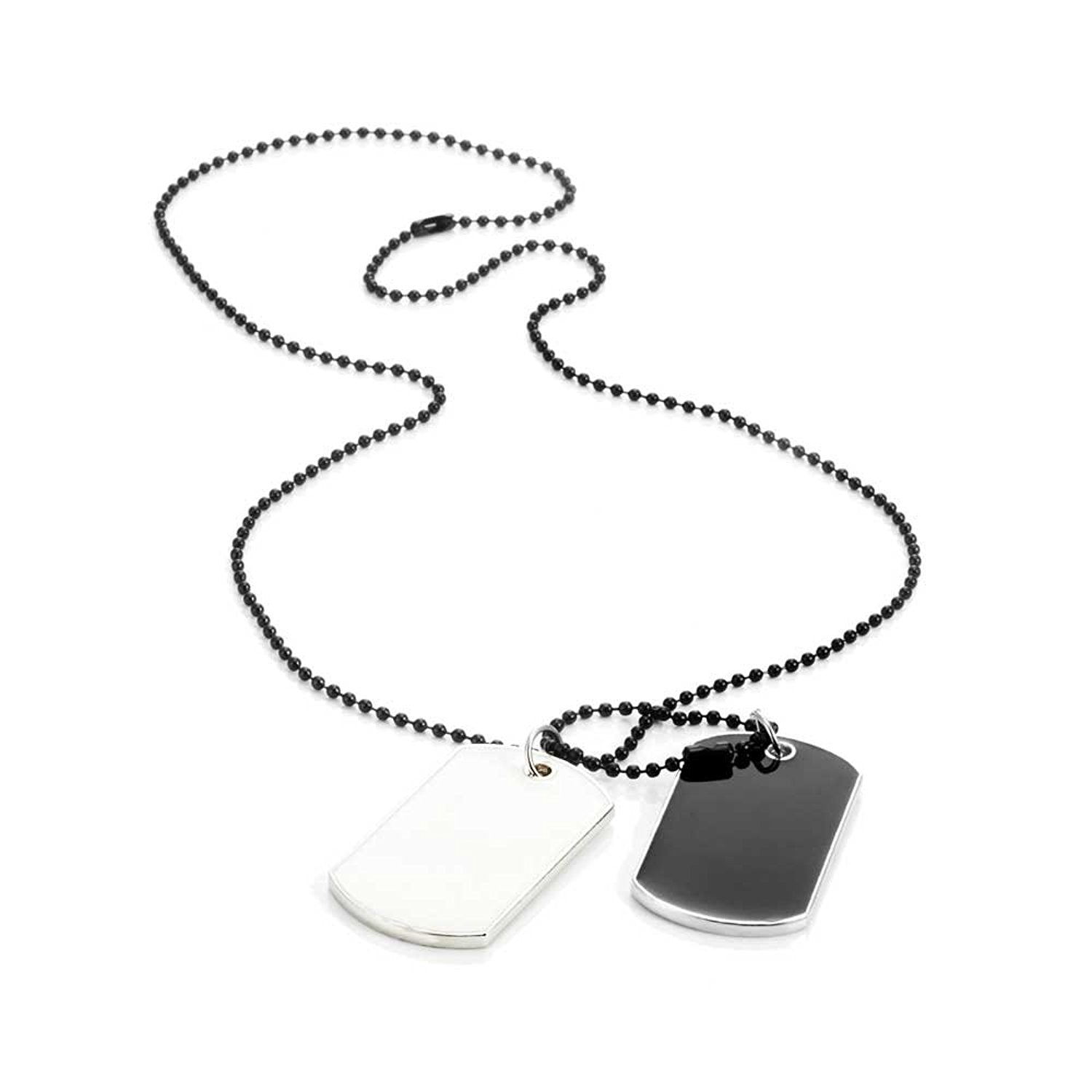 Army Style 2pcs Dog Tag Pendant Mens Necklace Chain (with Branded Gift Box)
