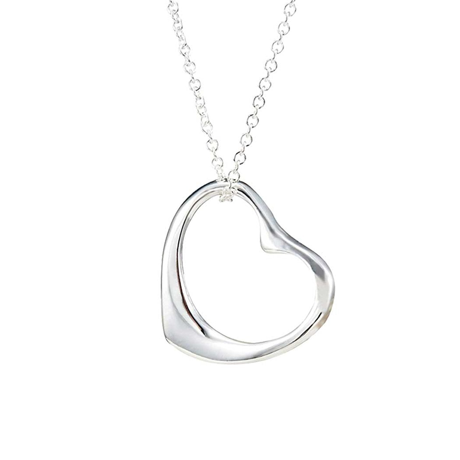 Elegant Open Heart Pendant Necklace Including 19 Inch Chain Stainless Steel (with Branded Gift Box)