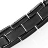 Image of Urban Jewelry Men's Titanium Magnetic Link Bangle Bracelet 8.46 inch (Black)
