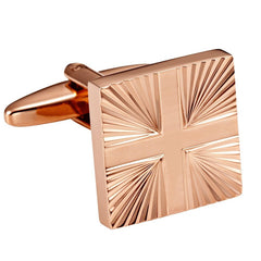 Urban Jewelry Shiny Bronze Toned Stainless Steel Mens Formal Cufflinks with Abstract Cross Pattern