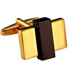 Image of Urban Jewelry Unique Gold Toned Stainless Steel Rectangular Mens Fashion CuffLinks