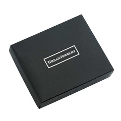 Trendy Men's Braided Genuine Leather Cuff Bracelet Magnet Stainless Steel (Black)