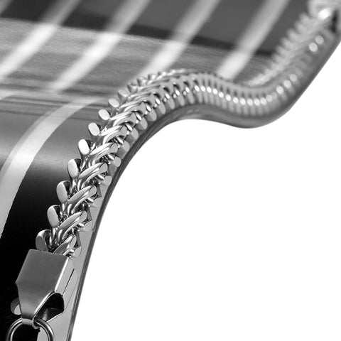 Urban Jewelry Silver Tone 316L Stainless Steel Gourmet Link Bracelet for Men