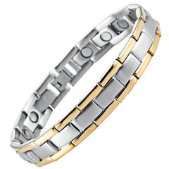 Men's Golf Link Bracelet 316L Stainless Steel Magnetic Therapy, Color Gold, Silver