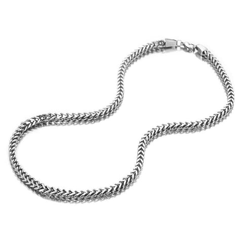 Urban Jewelry Stunning Mechanic Style Stainless Steel Silver Men's Necklace Link Chain (19,21,23 Inches)