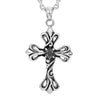 Image of Urban Jewelry Vintage Royalty Celtic Shield Cross Necklace Pendant, Cubic Zirconia Silver Black