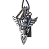 Image of Vintage Royalty Angel's Wing Shield Cross Men's Leather Necklace