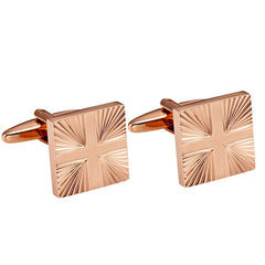 Urban Jewelry Shiny Bronze Toned Stainless Steel Mens Formal Cufflinks with Abstract Cross Pattern