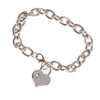 Image of Charm Womens Heart Stainless Steel Chain Bracelet 8"