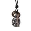 Image of Vintage Cross Necklace Yin Yang Rings Pendant with 28" Resizable Leather Chain for Mens