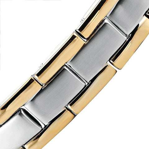 Men's Golf Link Bracelet 316L Stainless Steel Magnetic Therapy, Color Gold, Silver