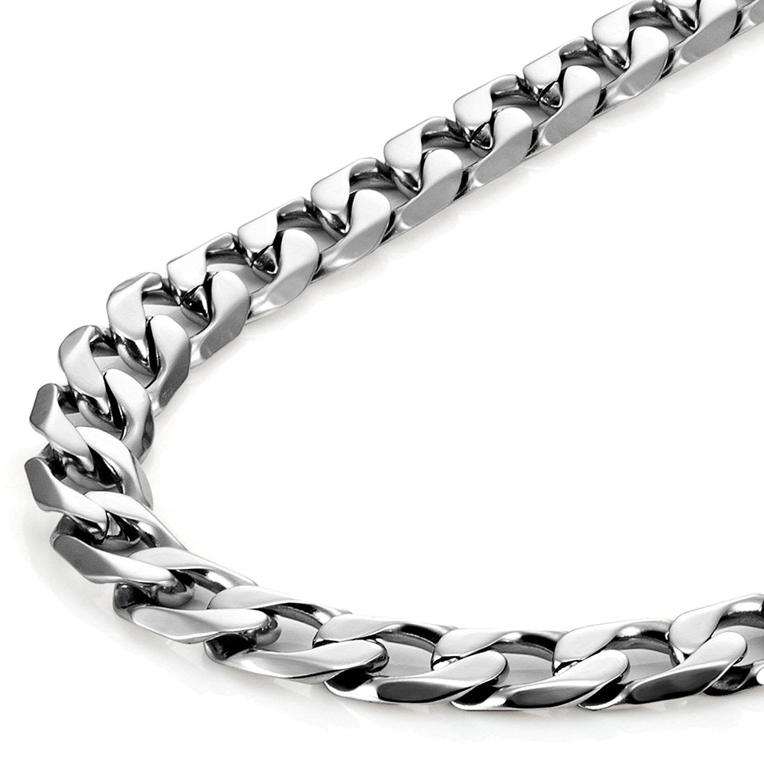 Classic Mens Necklace 316L Stainless Steel Silver Chain Color 18",21",23", 26" (6mm)