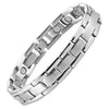 Image of Quality Mens Link Bracelet 316L Stainless Steel Magnetic Therapy, Color Silver
