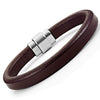 Image of Classic Genuine Leather Cuff Bracelets Stainless Steel Clasp 8.6"