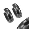 Image of Mens Black Stainless Steel Hinged Hoop Earrings 10mm (with Branded Gift Box)