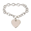 Image of Charm Bracelet Chain Classic Linked Women Heart 8" (Silver Color)