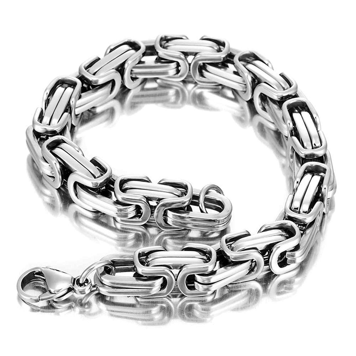 Powerful Men's Bracelet Stainless Steel Silver 8.5 Inch (With Branded Gift Box)