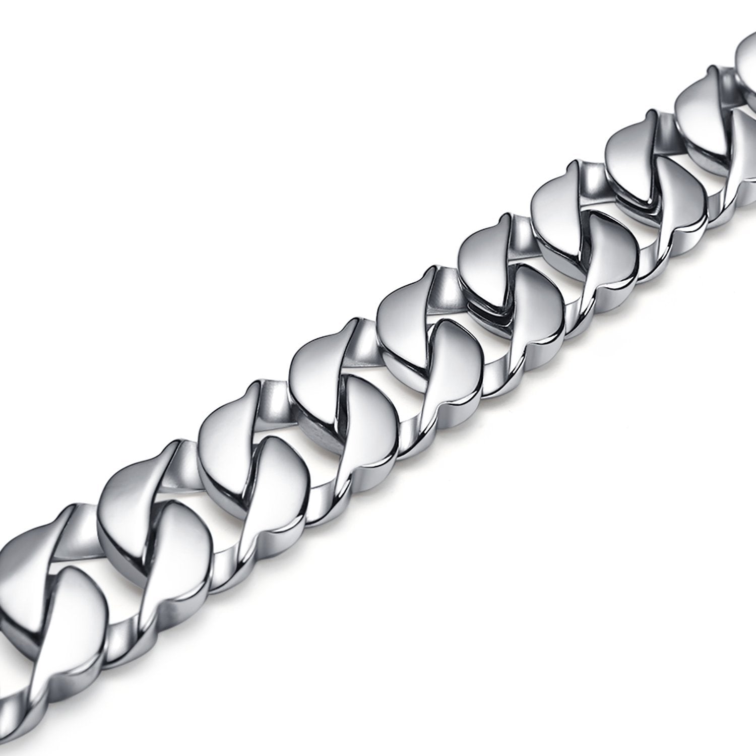 Urban Jewelry Massive 316L Stainless Steel Silver Color Link Chain Bracelet 8.3 Inches