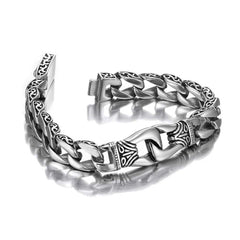Amazing Stainless Steel Men's link Bracelet Silver Black 9 Inch (With Branded Gift Box)