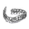 Image of Amazing Stainless Steel Men's link Bracelet Silver Black 9 Inch (With Branded Gift Box)