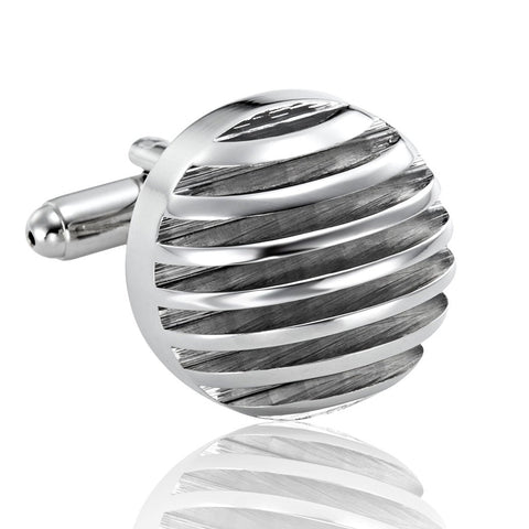 Urban Jewelry Powerful 316L Stainless Steel Silver Half-Sphere Mens Cufflinks Cuff Links