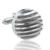 Image of Urban Jewelry Powerful 316L Stainless Steel Silver Half-Sphere Mens Cufflinks Cuff Links