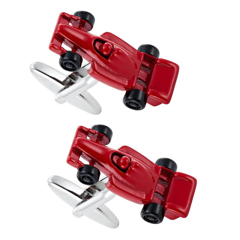 Urban Jewelry Formula One F1 Race Car Style Mens Stainless Steel Red Cufflinks