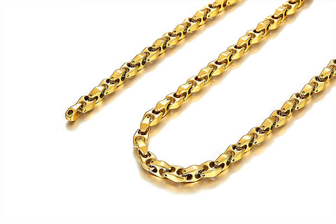 Urban Jewelry Unique Astro Snake 22 Inches Men's Tungsten Golden Toned Link Necklace Chain (Heavy, Solid)
