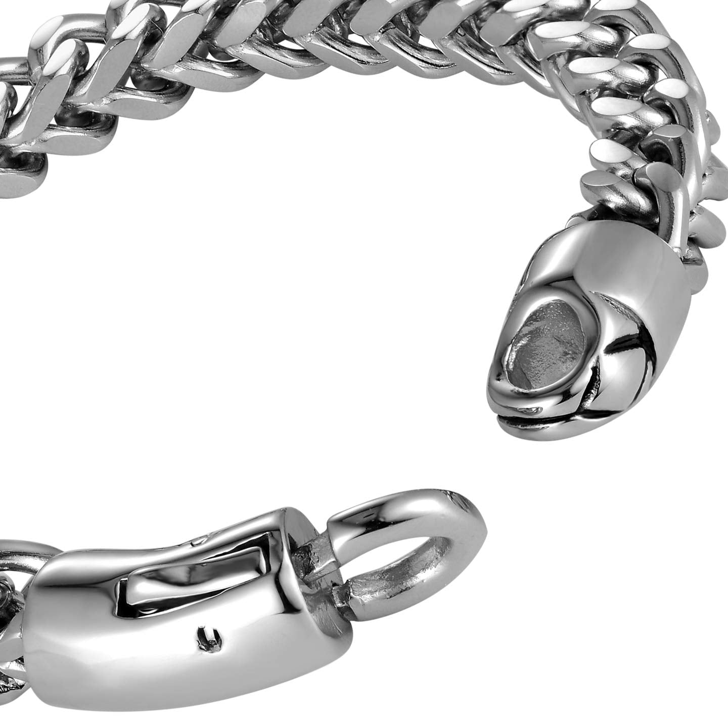 Dapper Men’s Bracelet – Foxtail Chain Design in a Polished Silver Finish – Rust & Discoloration Resistant Stainless Steel – Jewelry Gift or Accessory for Men
