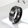 Image of Urban Jewelry Solid Tungsten Men's Black Ring Band for Wedding or Engagement