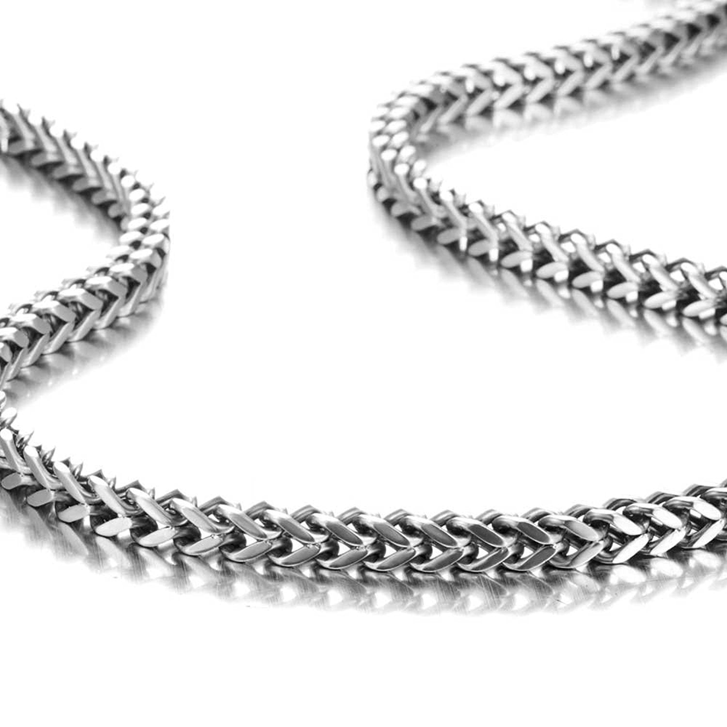 Urban Jewelry Stunning Mechanic Style Stainless Steel Silver Men's Necklace Link Chain (19,21,23 Inches)