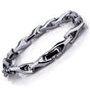 Image of Classy Men's Solid Heavy Wheat Tungsten Carbide Bracelet - 3 Sided Links (Silver)