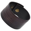 Image of Urban Jewelry Dark Brown Wide Cuff Genuine Leather Bracelet for Men