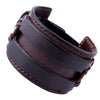 Image of Urban Jewelry Wide Deep Coffee Brown Genuine Leather Cuff Bracelet for Men