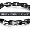 Image of Urban Jewelry Classy Men's Solid Heavy Wheat Tungsten Carbide Bracelet - 3 Sided Links (Black)