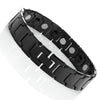 Image of Elegant Men's Black Solid Tungsten Link Bracelet with Magnet