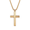 Image of Radiant Men’s Cross Necklace – The Lord’s Cross in a Polished Gold or Silver Finish – Rust & Discoloration Resistant Stainless Steel Pendant and Chain – Jewelry Gift or Accessory for Men