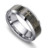 Image of URBAN JEWELRY Men’s Christian Ring – Inscribed with The Religious Lord’s Prayer and Cross – Black and Silver Color – Polished Solid Tungsten Carbide Material for Him