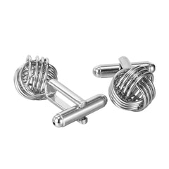 Urban Jewelry Unique Stainless Steel Knot Cufflinks for Men by (Silver)