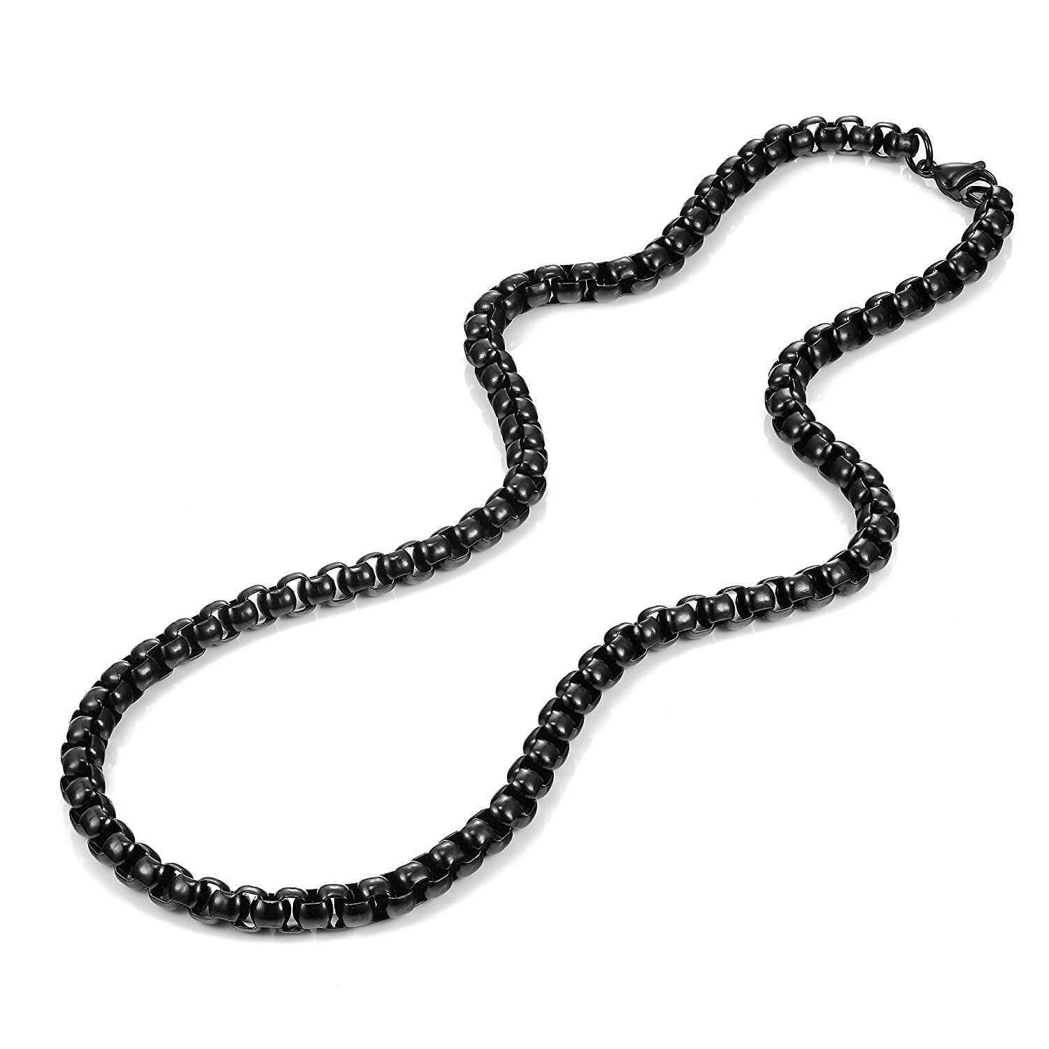 Stunning Black 316 Stainless Steel Men's Chain Necklace Versatile Wear Possibilities (18,21,23 inches)