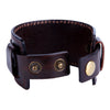 Image of Urban Jewelry Wide Deep Coffee Brown Genuine Leather Cuff Bracelet for Men