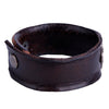 Image of Urban Jewelry Vintage Style Men's Metal Fleur-de-lis Cuff Genuine Leather Bracelet (Brown, Adjustable)